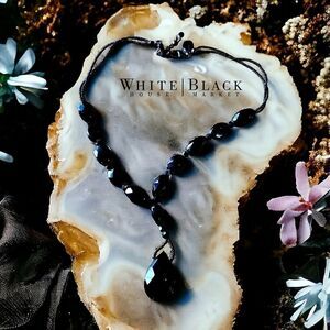 WHBM Faceted Stone and Beaded Necklace